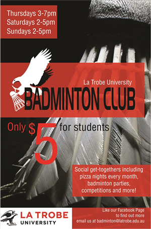 Poster-Design von John-Alexander Design für La Trobe University Badminton Club | Design #4108915