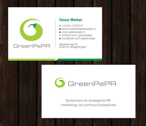 Visitenkarten-Design von Sbss für GreenPePR | Design: #1167858