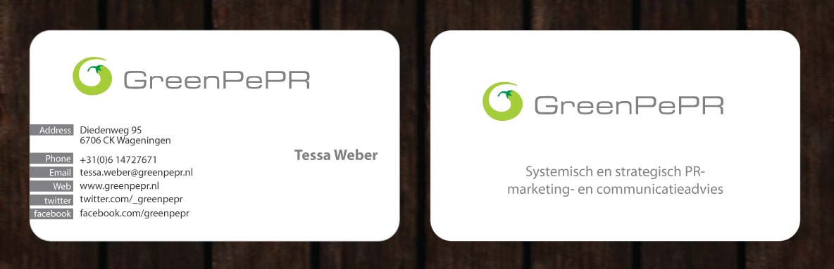 Visitenkarten-Design von Sbss für GreenPePR | Design #1167871
