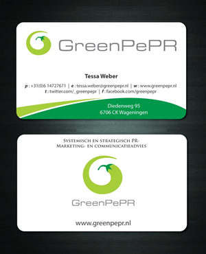 Visitenkarten-Design von Sbss für GreenPePR | Design: #1168178