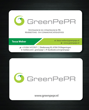 Visitenkarten-Design von Sbss für GreenPePR | Design: #1168187