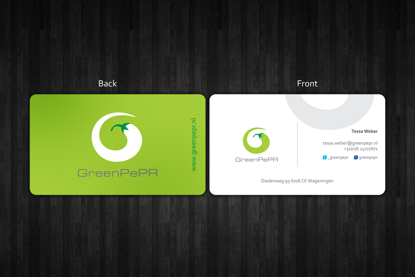 Visitenkarten-Design von Web Skippers für GreenPePR | Design #1169241