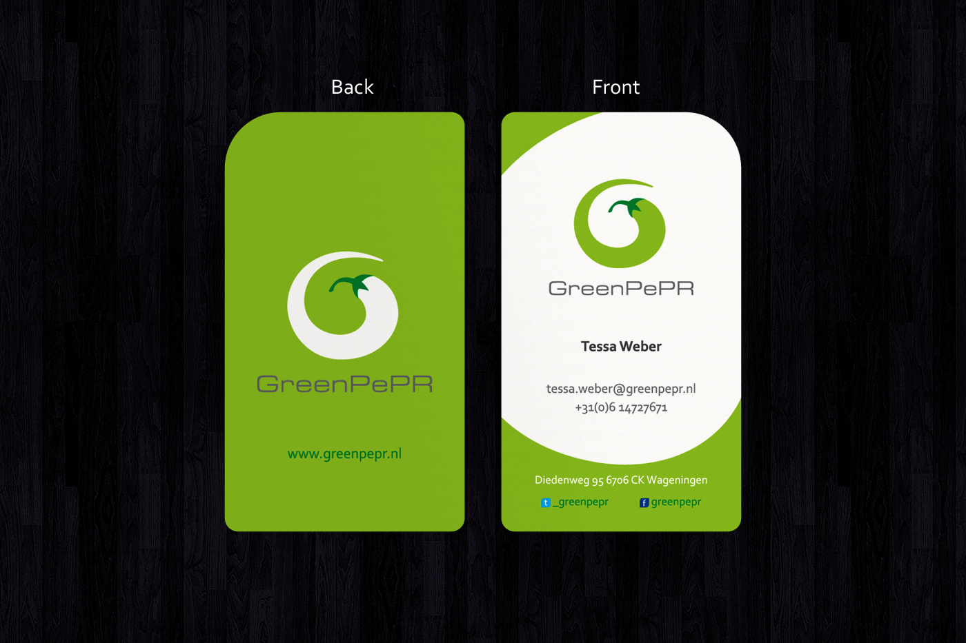 Visitenkarten-Design von Web Skippers für GreenPePR | Design #1169244