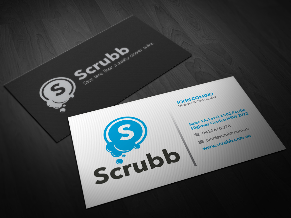 Business Card Design by Pointless Pixels India for Scrubb Pty Limited | Design #4105224