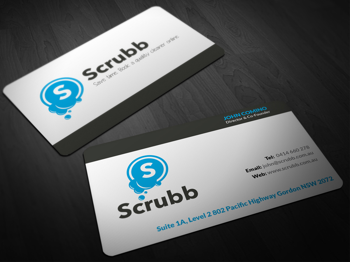 Business Card Design by Pointless Pixels India for Scrubb Pty Limited | Design #4105430