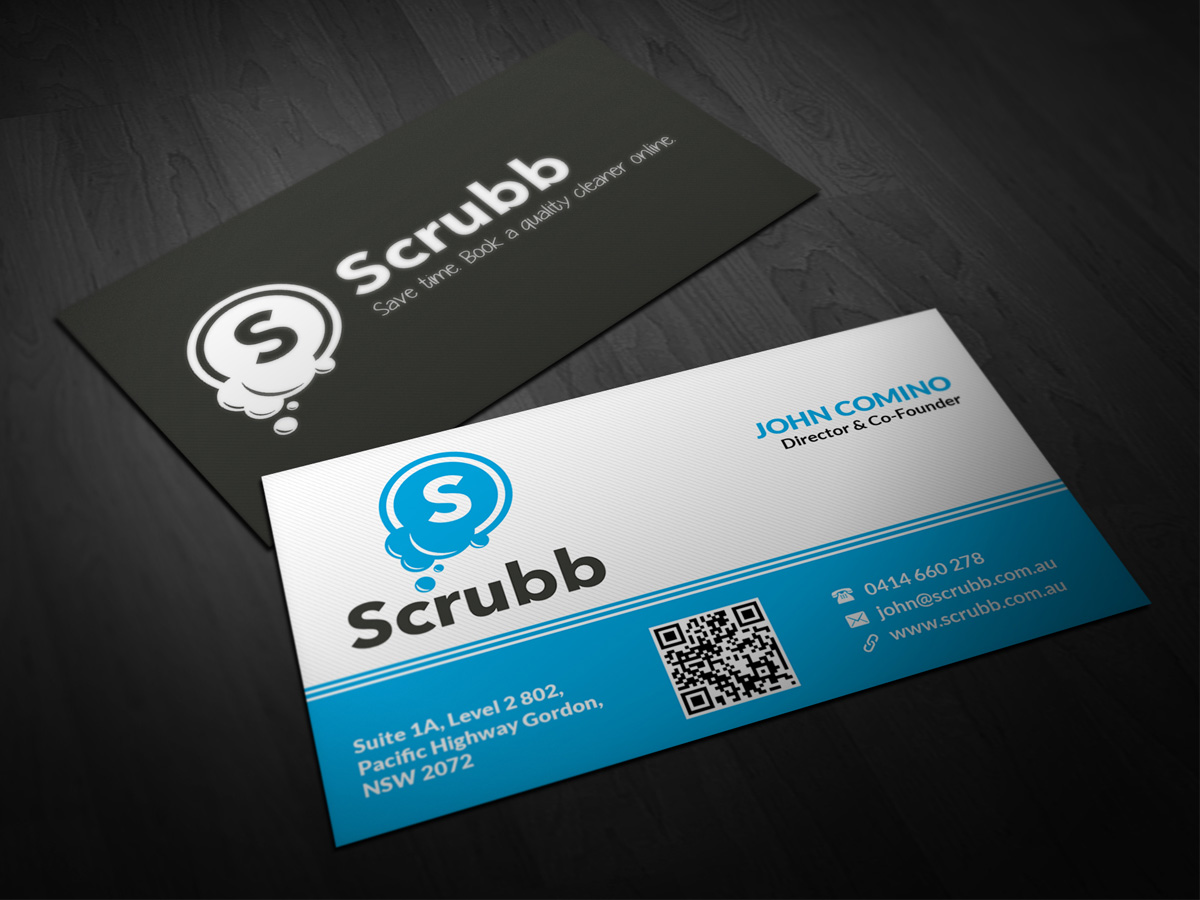 Business Card Design by Pointless Pixels India for Scrubb Pty Limited | Design #4106674