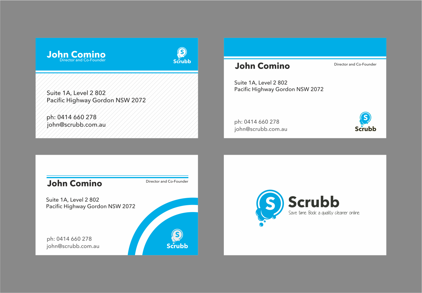 Business Card Design by curveline for Scrubb Pty Limited | Design #4094352