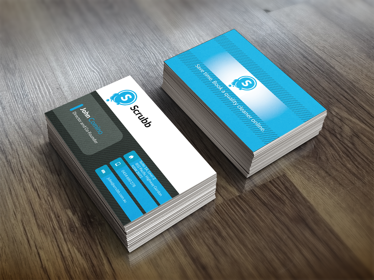 Business Card Design by simy19 for Scrubb Pty Limited | Design #4112850