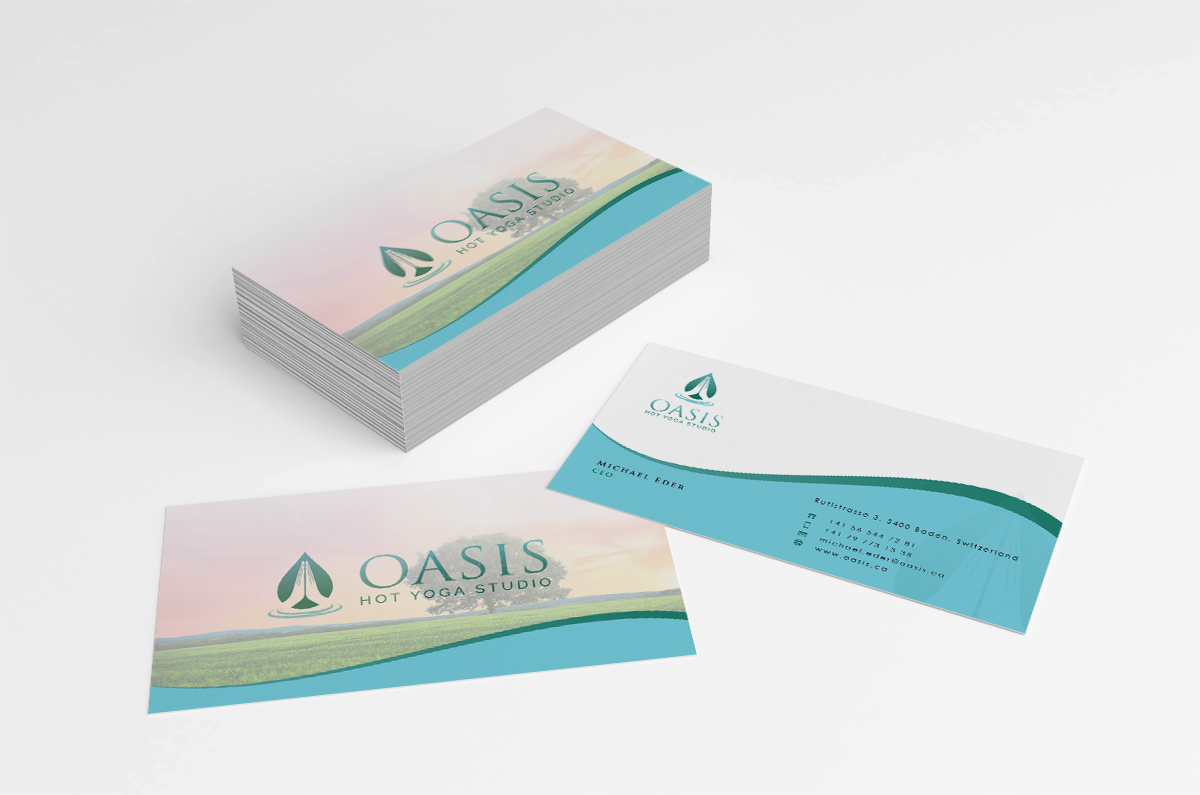 Stationery Design by Eggo May P for OASIS HOT YOGA STUDIO | Design #4147226