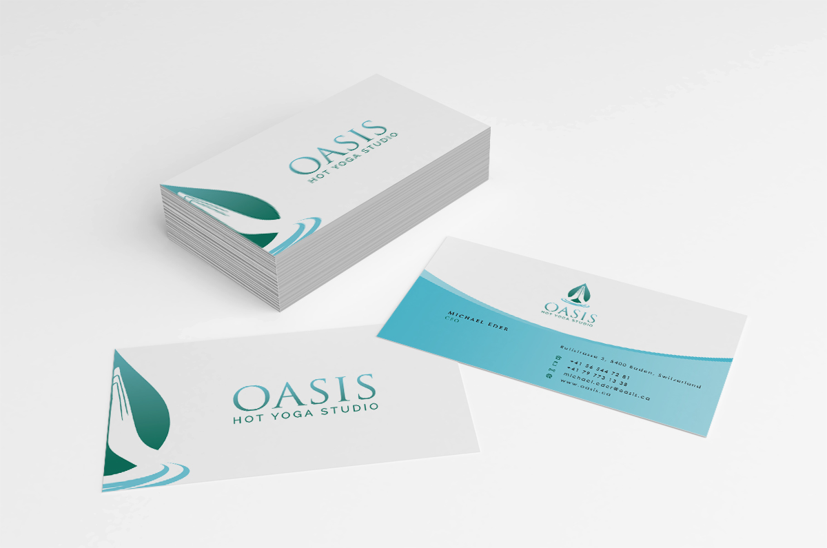 Stationery Design by Eggo May P for OASIS HOT YOGA STUDIO | Design #4153534