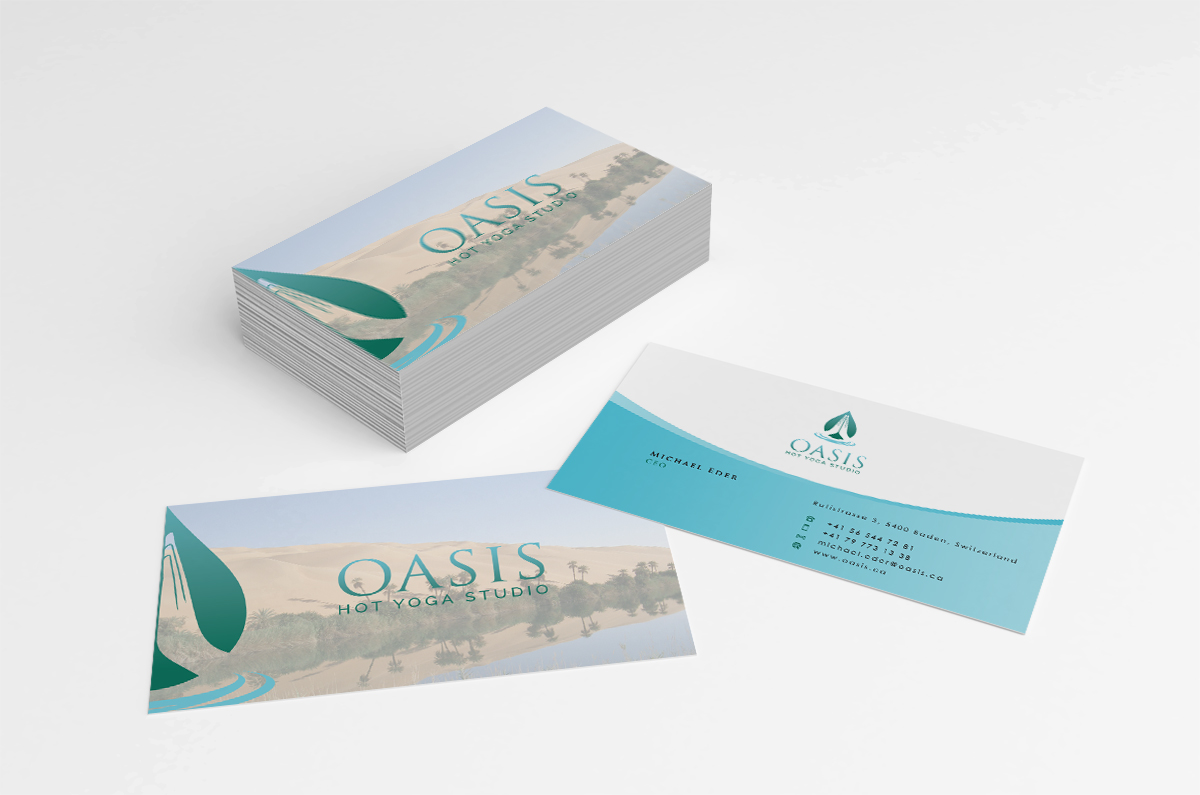 Stationery Design by Eggo May P for OASIS HOT YOGA STUDIO | Design #4153539