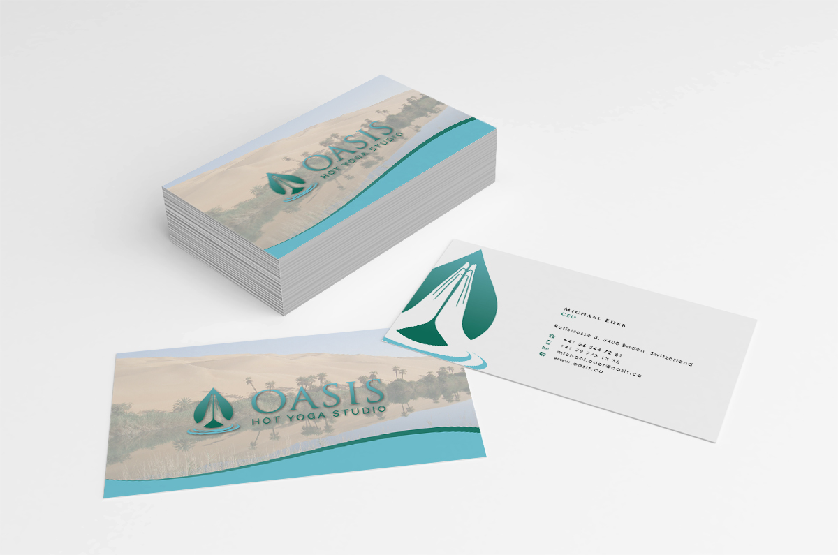 Stationery Design by Eggo May P for OASIS HOT YOGA STUDIO | Design #4153557