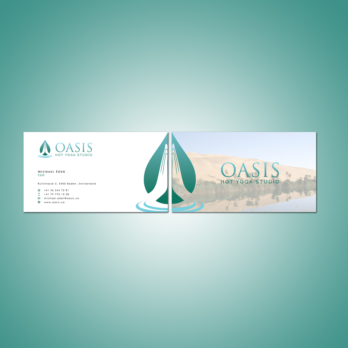 Stationery Design by Eggo May P for OASIS HOT YOGA STUDIO | Design #4153567