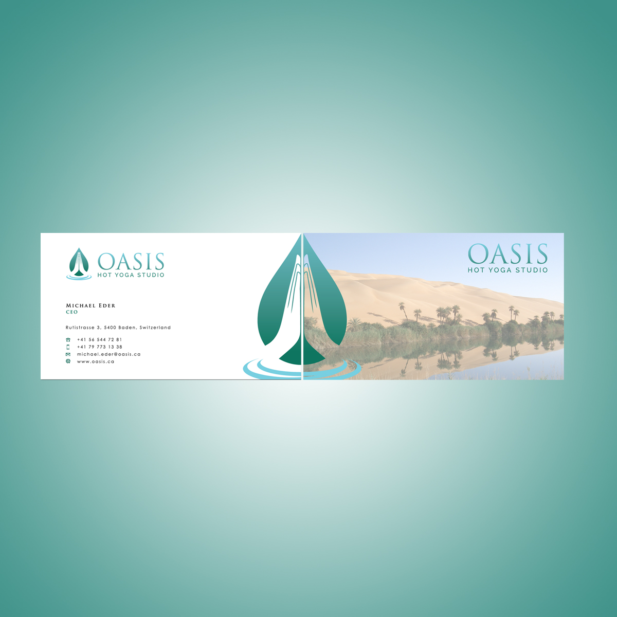 Stationery Design by Eggo May P for OASIS HOT YOGA STUDIO | Design #4162711