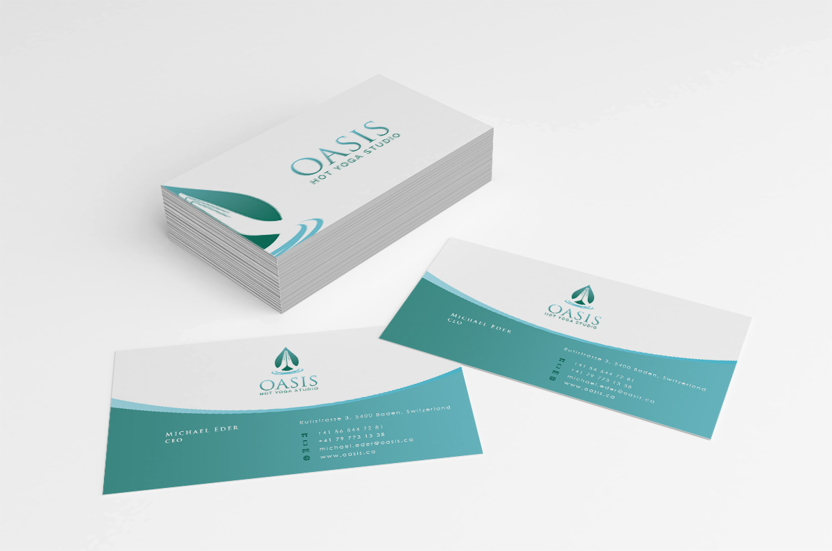Stationery Design by Eggo May P for OASIS HOT YOGA STUDIO | Design #4168869