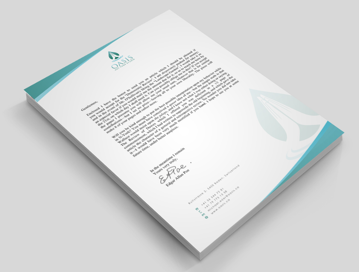 Stationery Design by Eggo May P for OASIS HOT YOGA STUDIO | Design #4168959