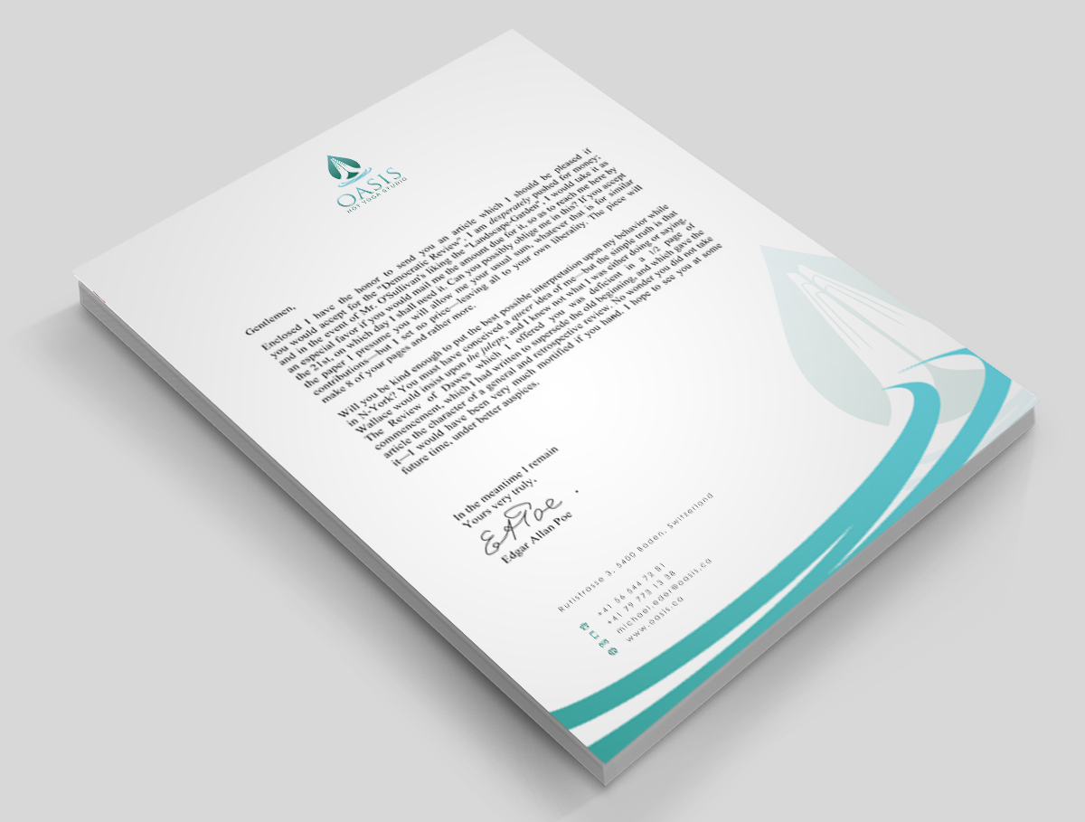 Stationery Design by Eggo May P for OASIS HOT YOGA STUDIO | Design #4169437