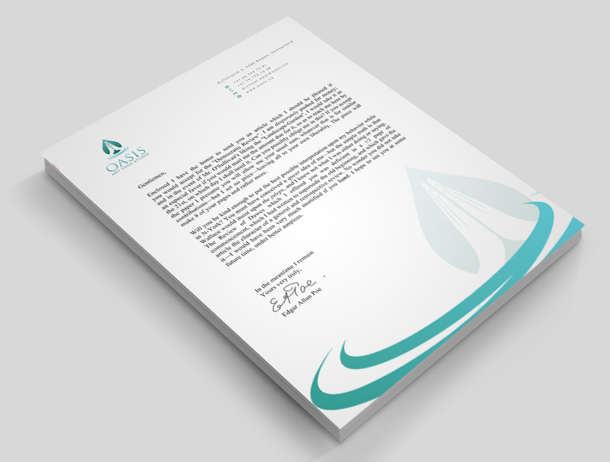 Stationery Design by Eggo May P for OASIS HOT YOGA STUDIO | Design #4169439