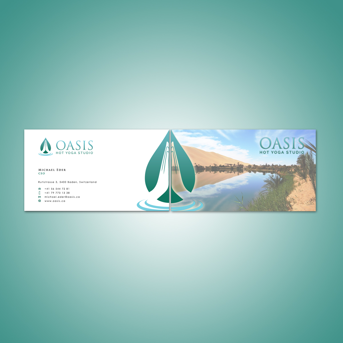 Stationery Design by Eggo May P for OASIS HOT YOGA STUDIO | Design #4169483