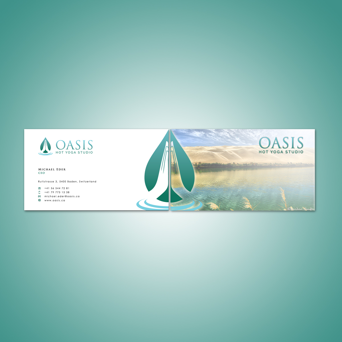 Stationery Design by Eggo May P for OASIS HOT YOGA STUDIO | Design #4169484