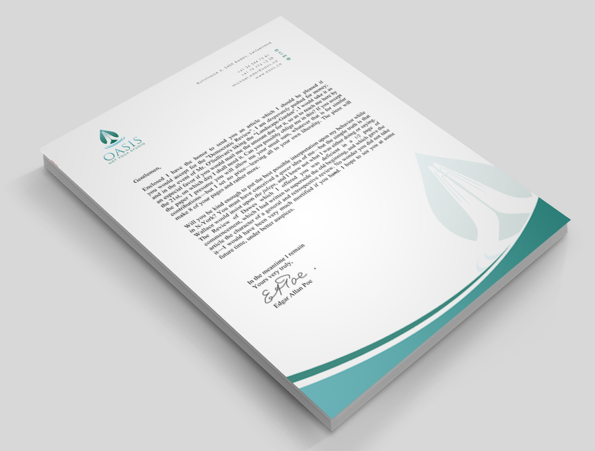 Stationery Design by Eggo May P for OASIS HOT YOGA STUDIO | Design #4176963