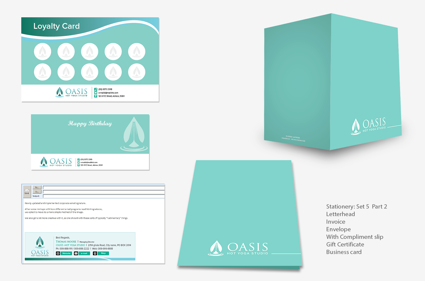 Stationery Design by kousik for OASIS HOT YOGA STUDIO | Design #4138451