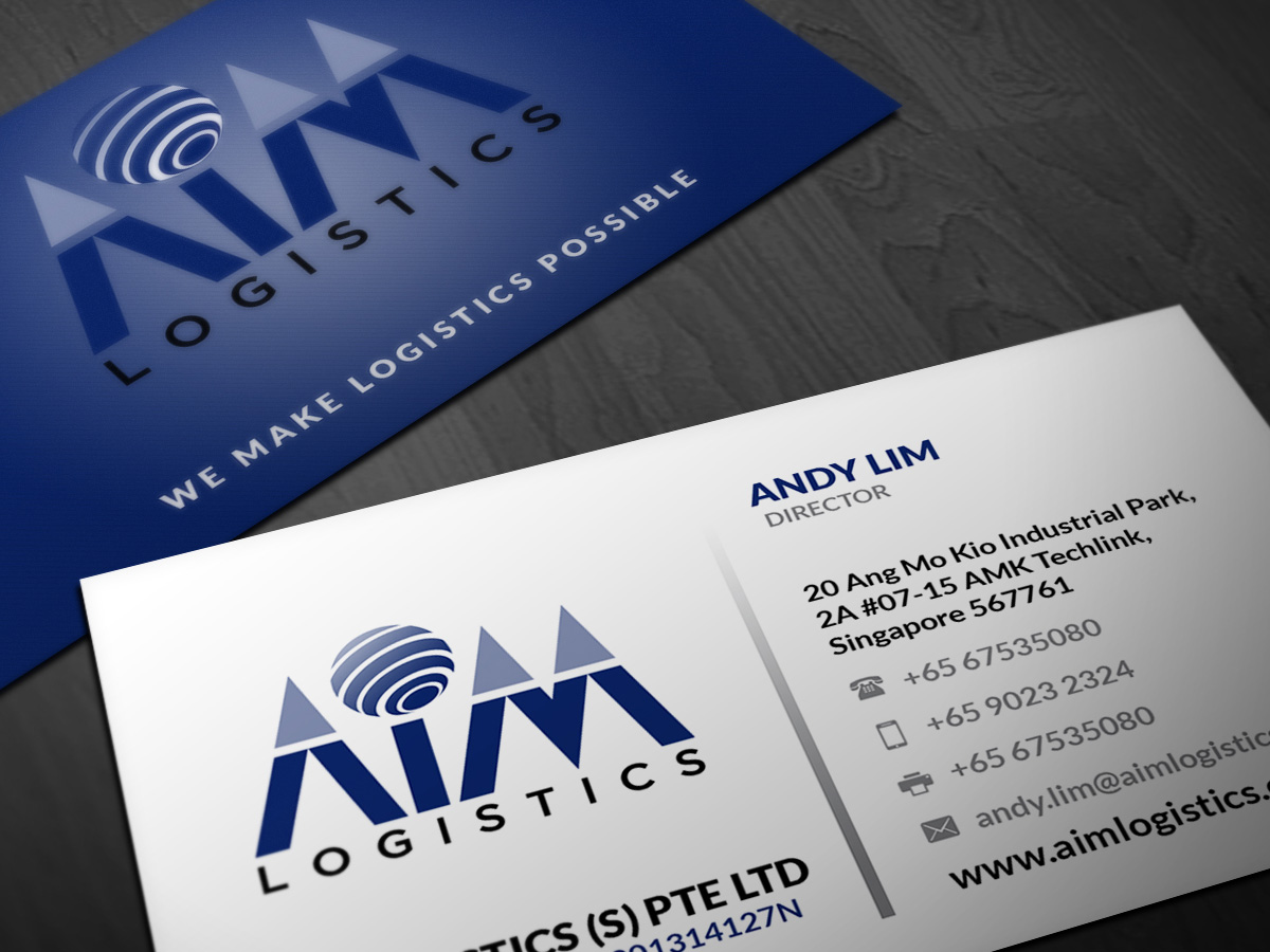 Business Card Design by Pointless Pixels India for AIM Logistics (S) Pte Ltd | Design #4104086