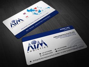 Business Card Design by Pointless Pixels India for AIM Logistics (S) Pte Ltd | Design: #4107017