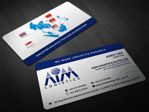 Business Card Design by Pointless Pixels India for AIM Logistics (S) Pte Ltd | Design: #4109541
