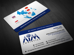 Business Card Design by Pointless Pixels India for AIM Logistics (S) Pte Ltd | Design: #4109734