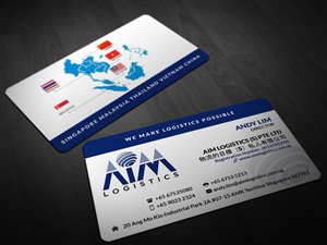 Business Card Design by Pointless Pixels India for AIM Logistics (S) Pte Ltd | Design: #4112590