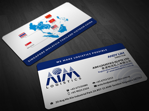 Business Card Design by Pointless Pixels India for AIM Logistics (S) Pte Ltd | Design: #4114558