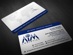 Business Card Design by Pointless Pixels India for AIM Logistics (S) Pte Ltd | Design: #4115958