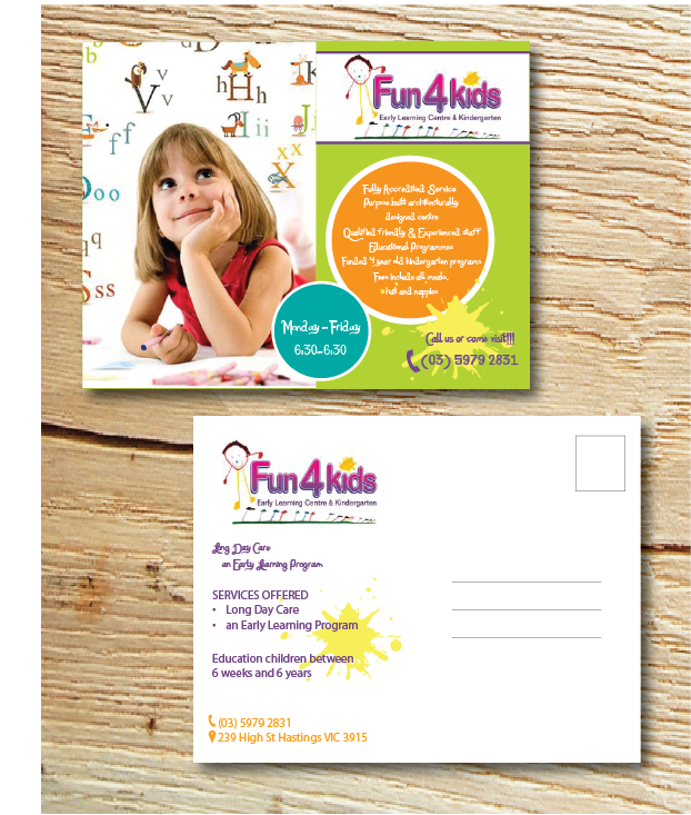 Flyer Design by alex989 for Fun 4 Kids Early Learning Centre | Design #4099988