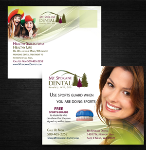 Diseño de Postal por uk para Mt. Spokane Dental | Diseño: #4133245