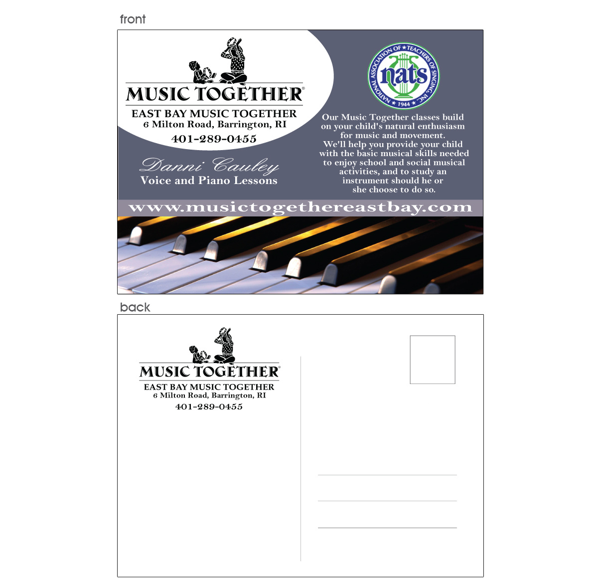 Postcard Design by Maden for East Bay Music Together | Design #4111724
