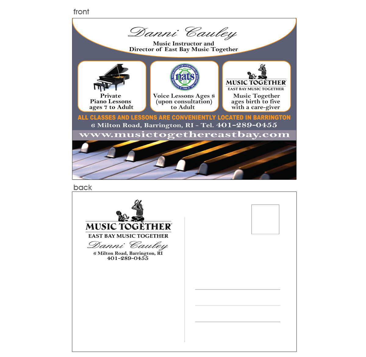 Postkarten-Design von Maden für East Bay Music Together | Design #4116973