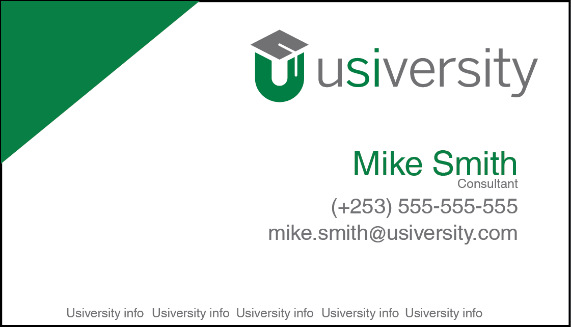 Business Card Design by 45DWorks for Usiversity.com | Design #1142960