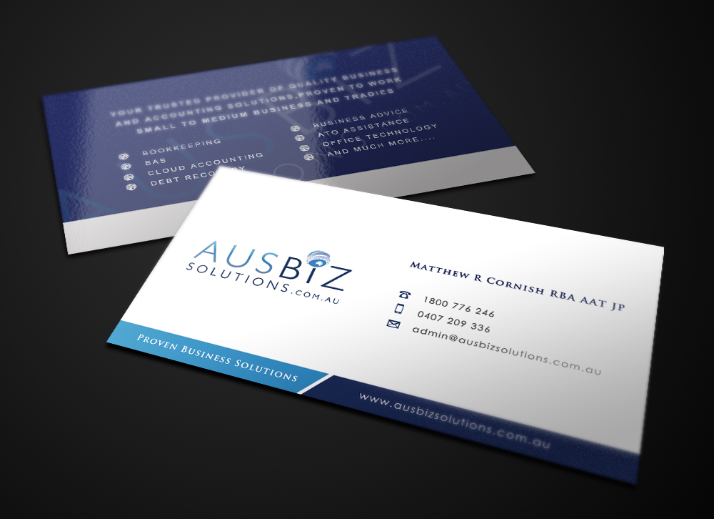 Visitenkarten-Design von Eggo May P für AusBiz Solutions.com.au | Design #4164154