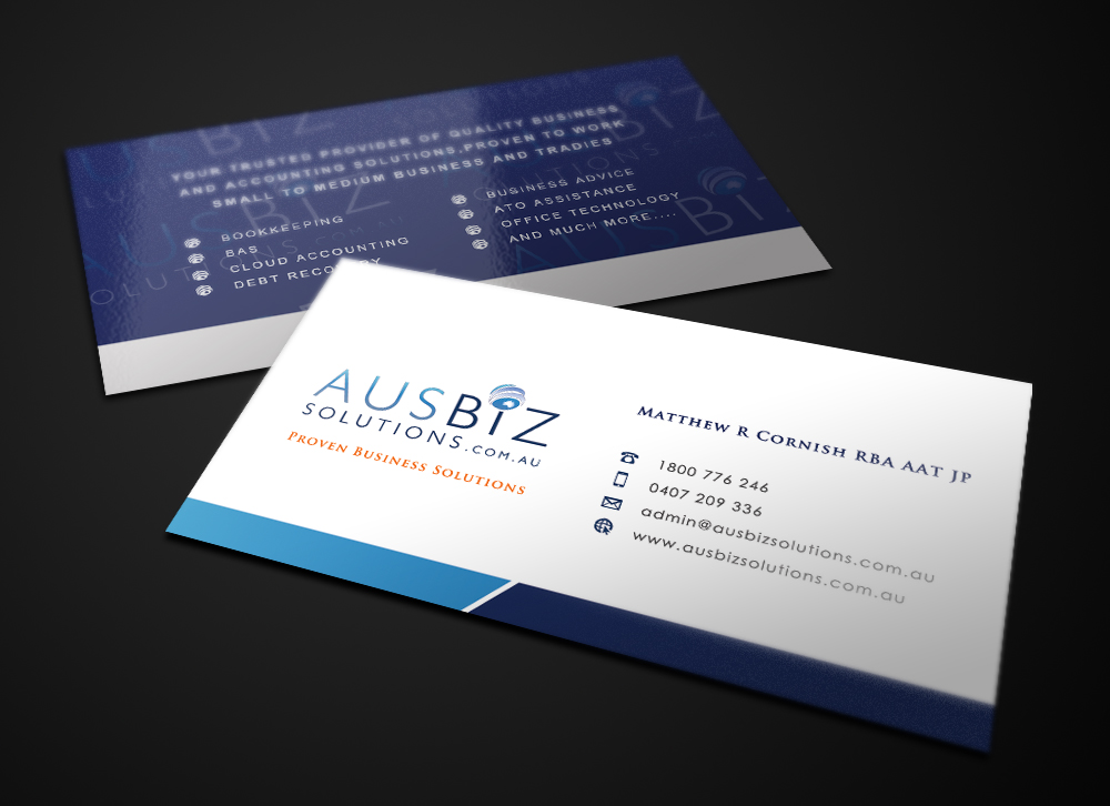 Visitenkarten-Design von Eggo May P für AusBiz Solutions.com.au | Design #4164200