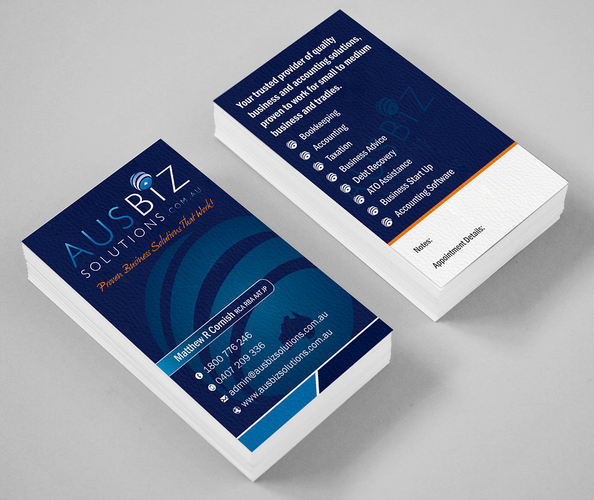 Business Card Design by ALSADESIGN for AusBiz Solutions.com.au | Design #4173089