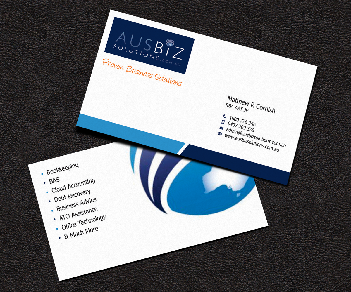 Diseño de Tarjeta de Presentación por Omee para AusBiz Solutions.com.au | Diseño #4173436