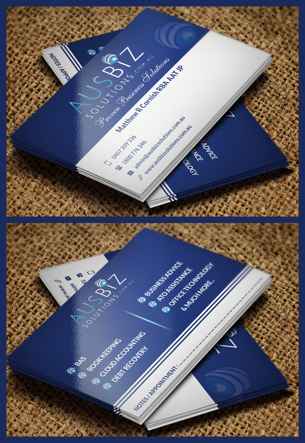 Business Card Design by Pointless Pixels India for AusBiz Solutions.com.au | Design #4166504