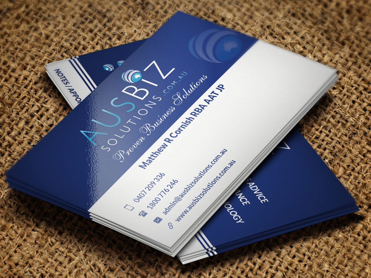 Visitenkarten-Design von Pointless Pixels India für AusBiz Solutions.com.au | Design #4166519
