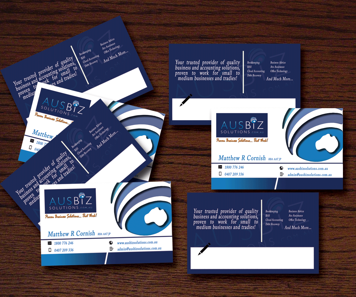 Visitenkarten-Design von ioannis1983gr für AusBiz Solutions.com.au | Design #4167073