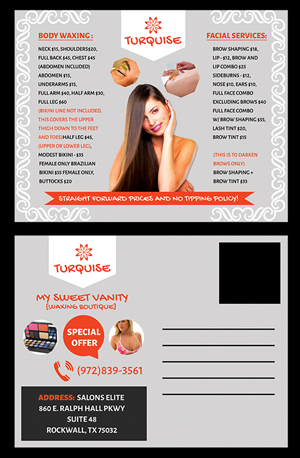 Diseño de Postal por Bright Star para Sweet Vanity Waxing Boutique | Diseño: #4140577