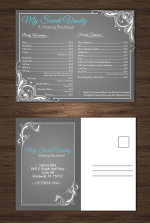 Postcard Design by ESolz Technologies for Sweet Vanity Waxing Boutique | Design #4140885