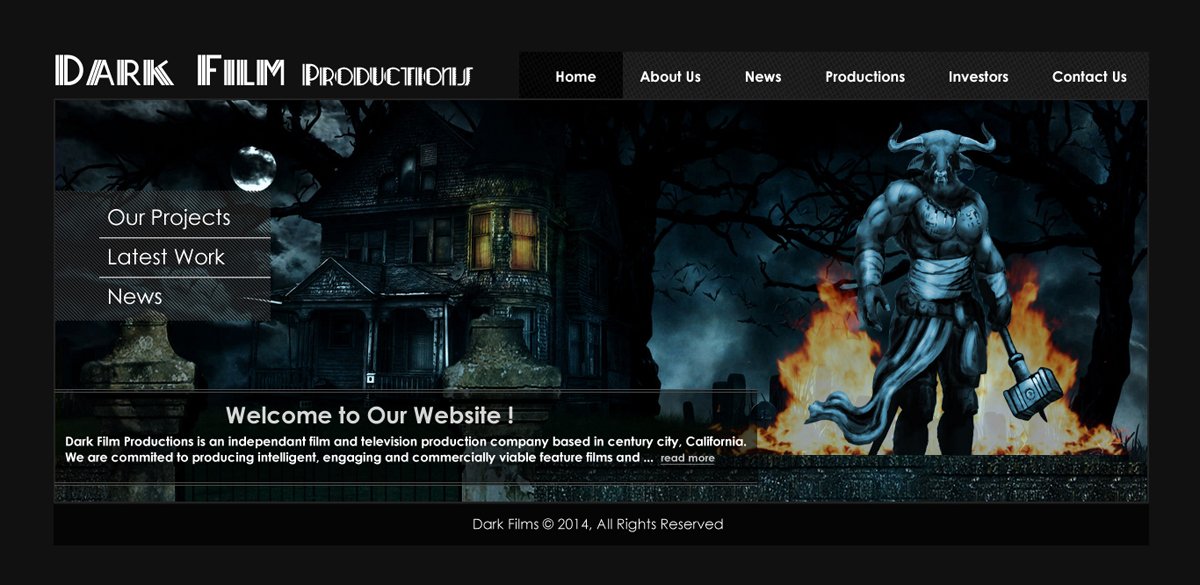 Web Design by huzefa072 for Dark Film Productions Inc. | Design #4151530
