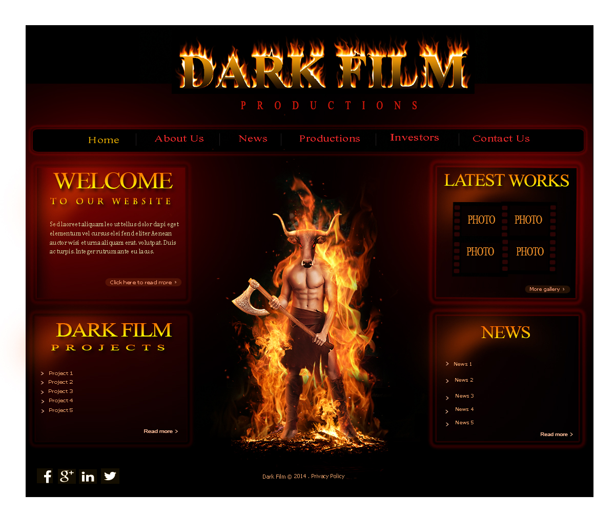 Web Design by Tavakoli  for Dark Film Productions Inc. | Design #4201322