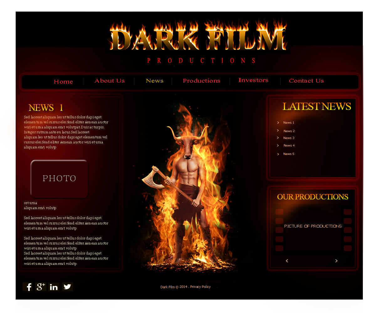 Web Design by Tavakoli  for Dark Film Productions Inc. | Design #4201496